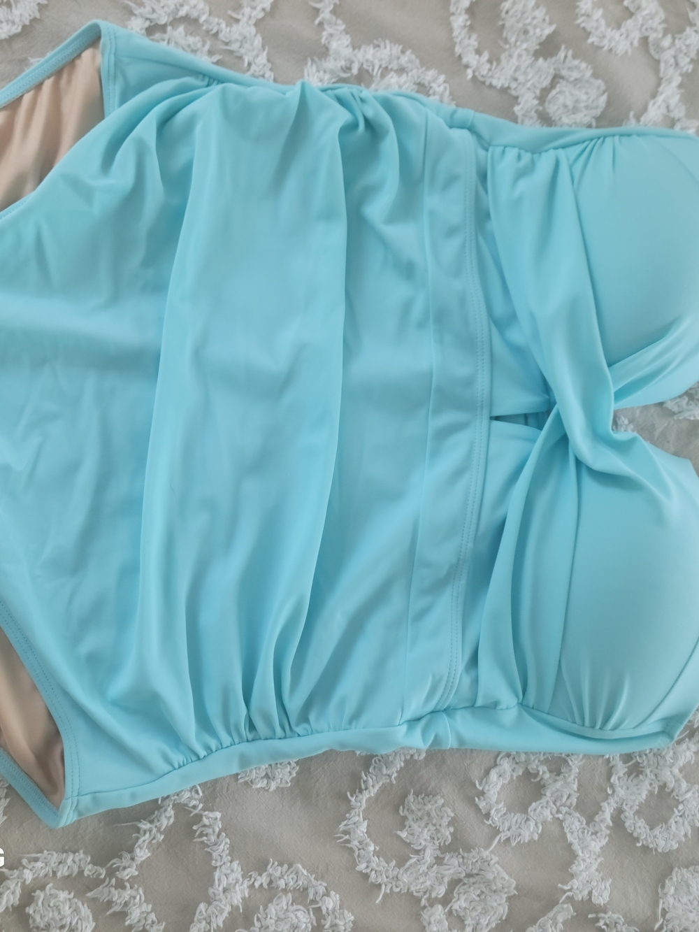 Bandeau Swim One-Piece - Light Blue
